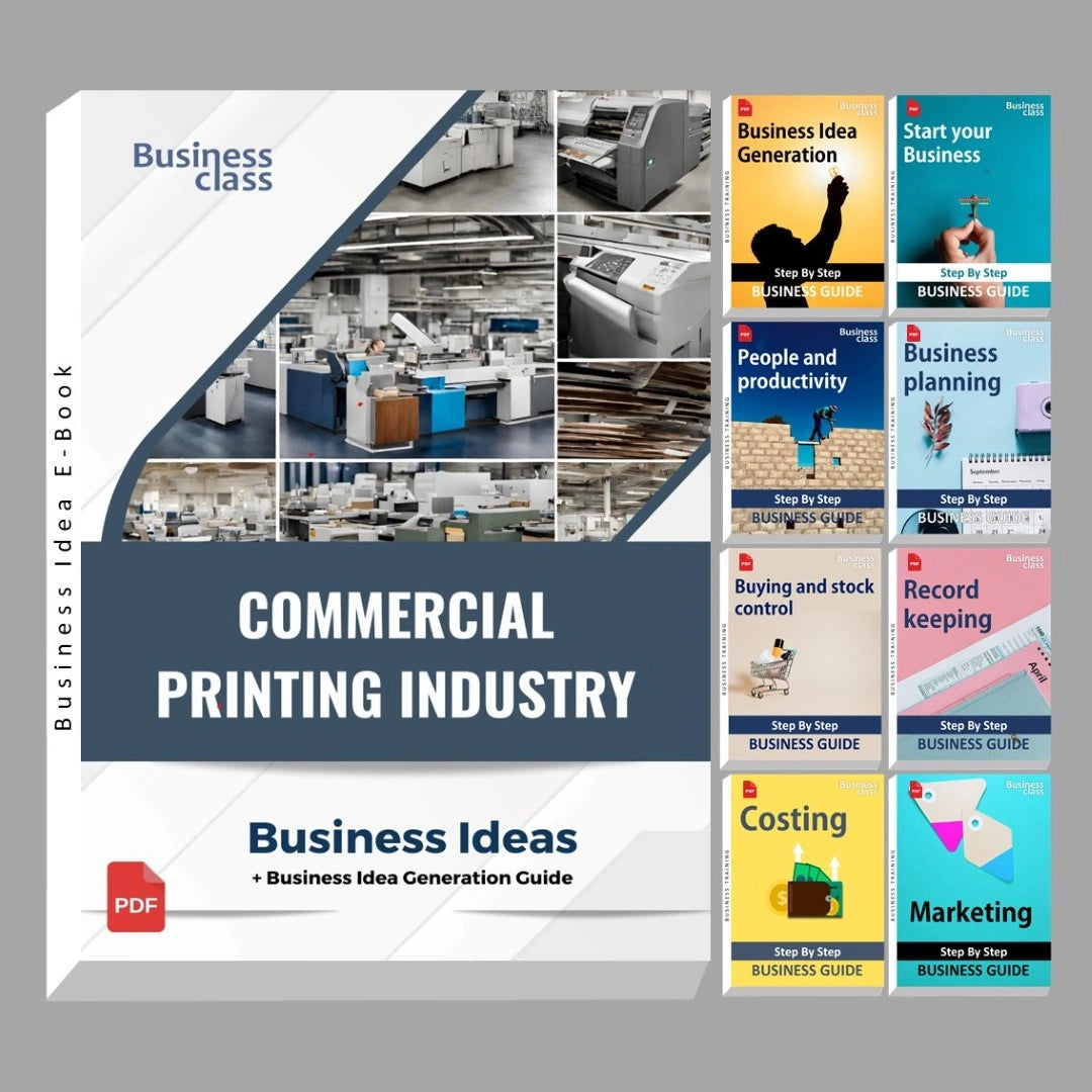 Commercial printing industry business ideas book with business training guide bundle