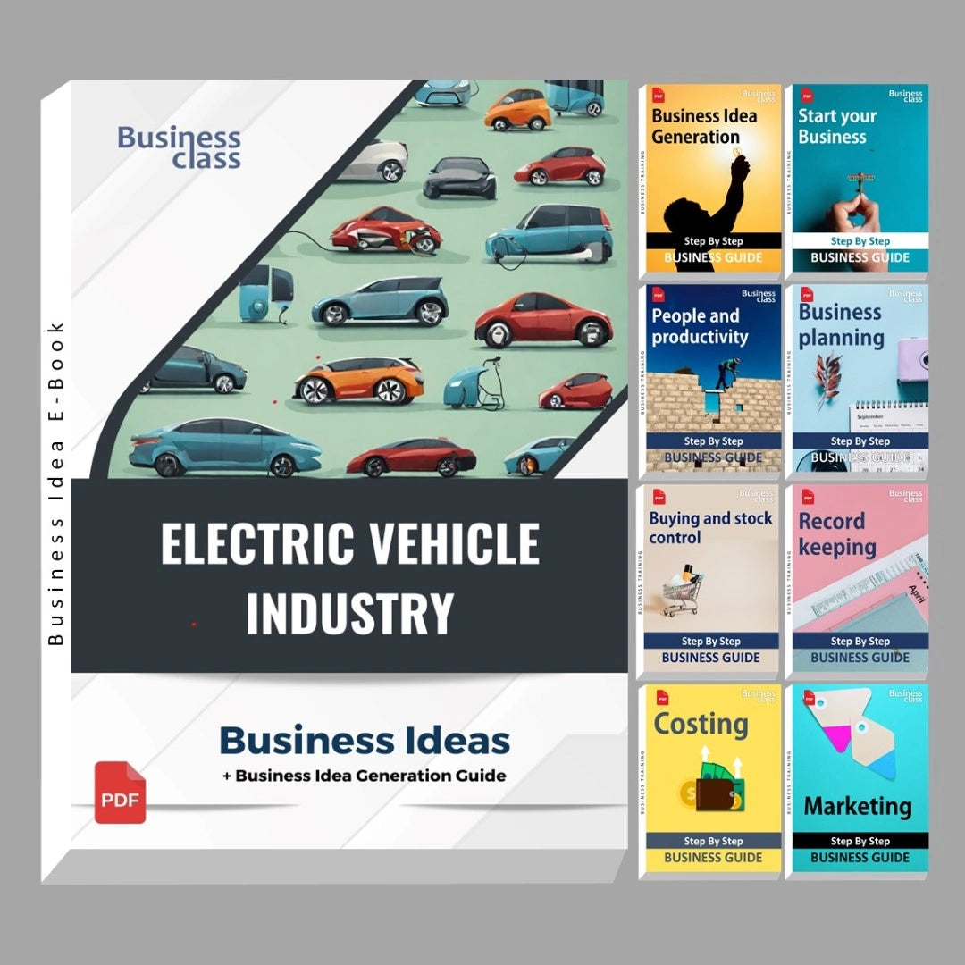 Electric Vehicle industry business ideas book with business training guide bundle