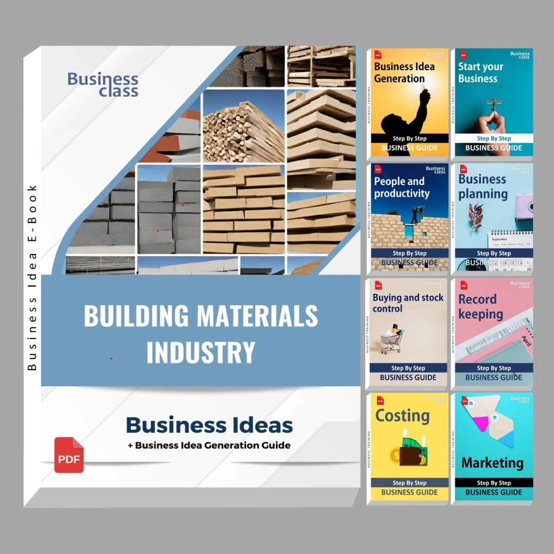 Building materials industry business ideas book with business training guide bundle