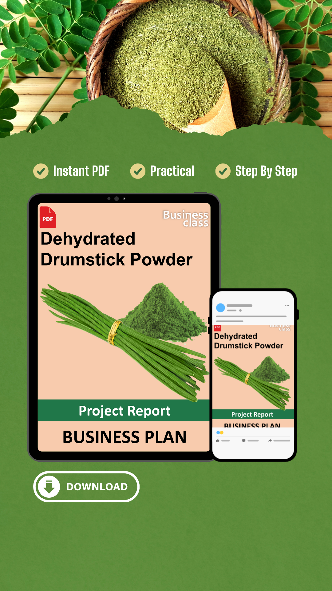 Dehydrated Drumstick Powder Project Report and Business Guides Bundle