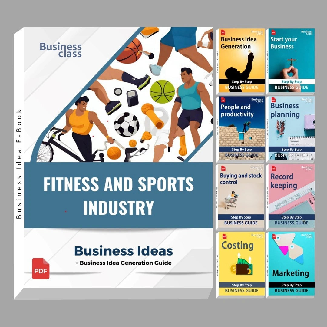Fitness and sports industry business ideas book with business training guide bundle