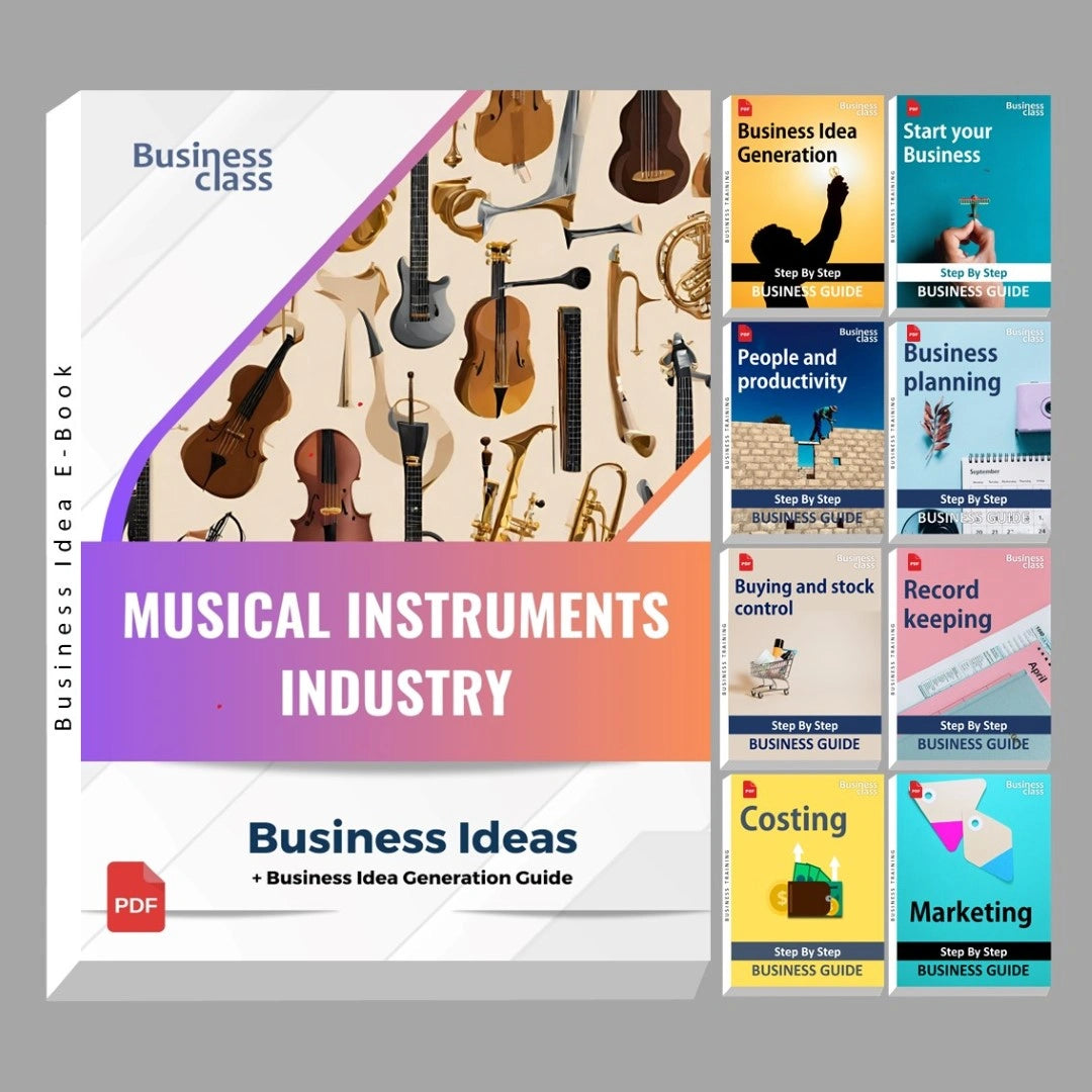 Musical instruments industry business ideas book with business training guide bundle