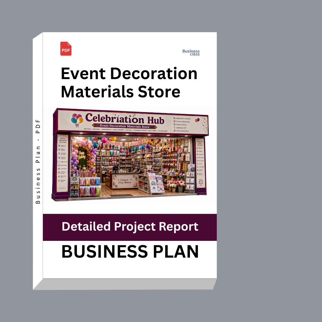 Event Decoration Materials Store Detailed Project Report – DPR & Business Plan