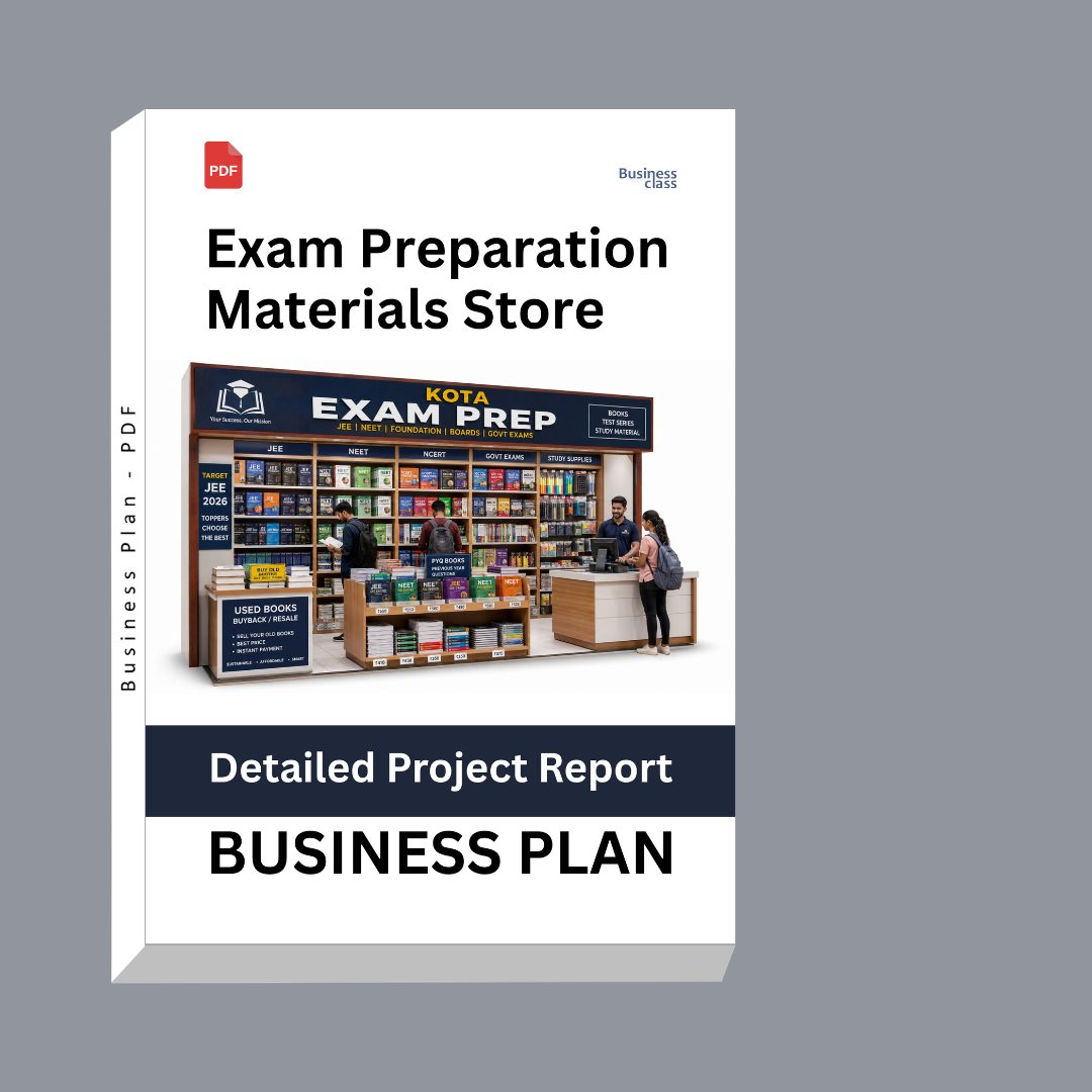 Exam Preparation Materials Store Detailed Project Report – DPR & Business Plan