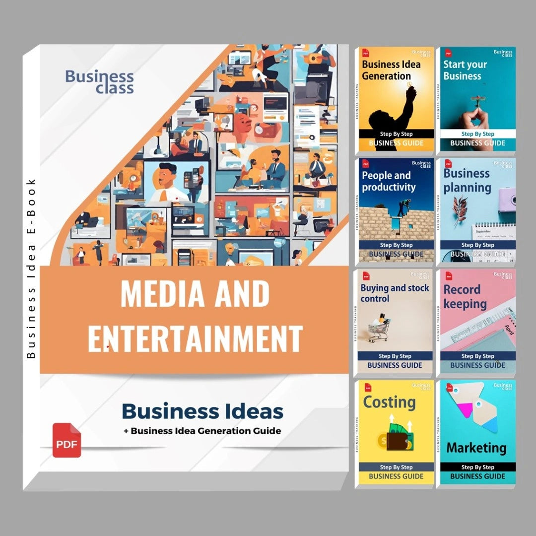 Media and entertainment industry business ideas book with business training guide bundle
