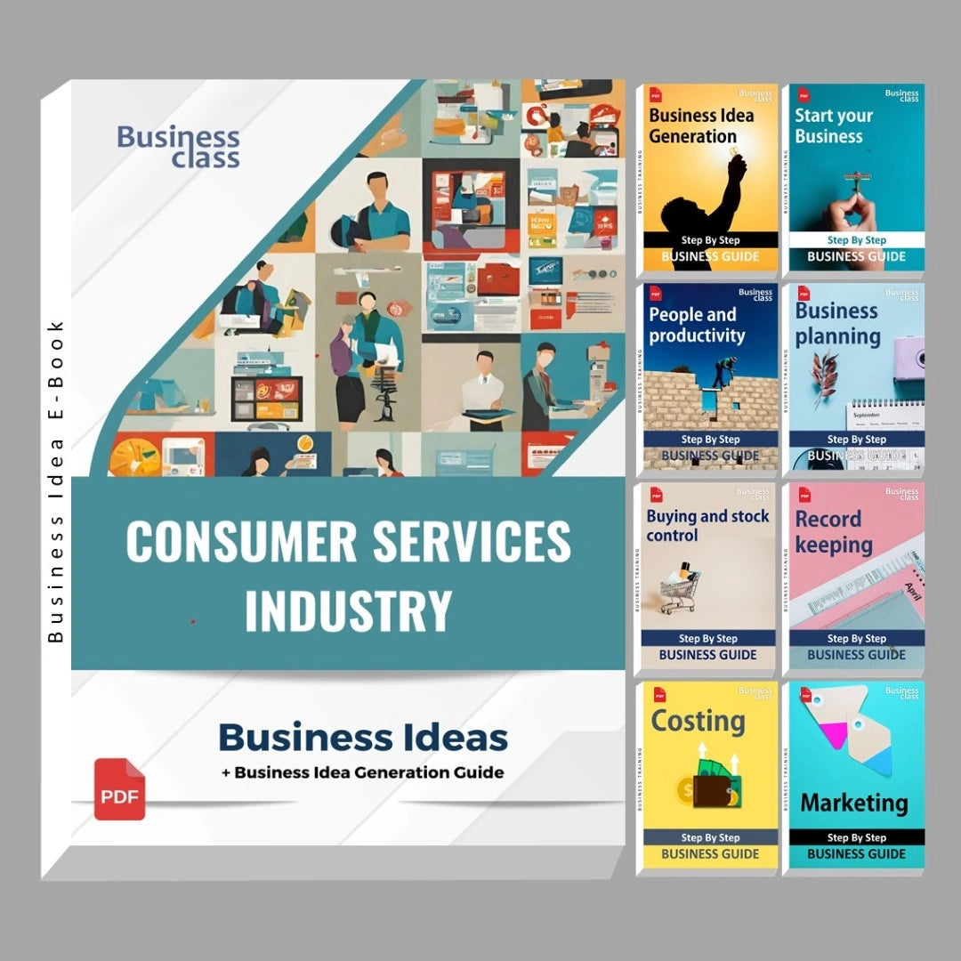 Consumer services industry business ideas book with business training guide bundle
