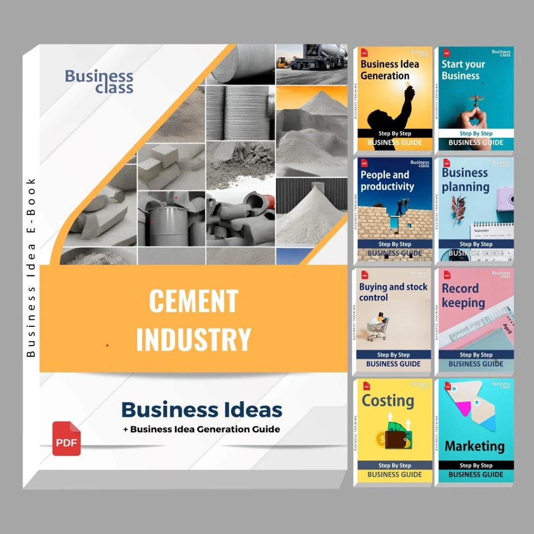 Cement industry business ideas book with business training guide bundle