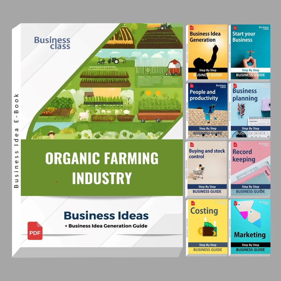 Organic farming industry business ideas book with business training guide bundle