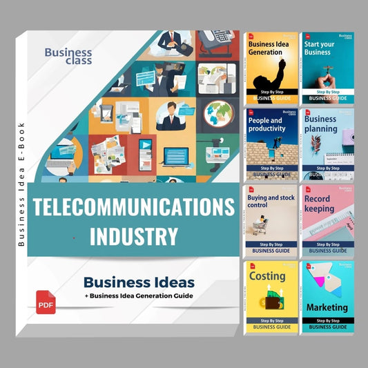 Telecommunications industry business ideas book with business training guide bundle