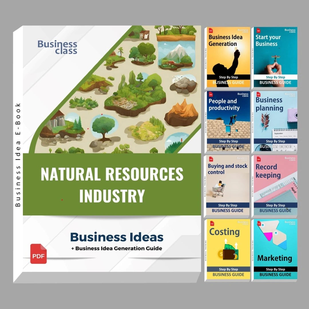 Natural resources industry business ideas book with business training guide bundle