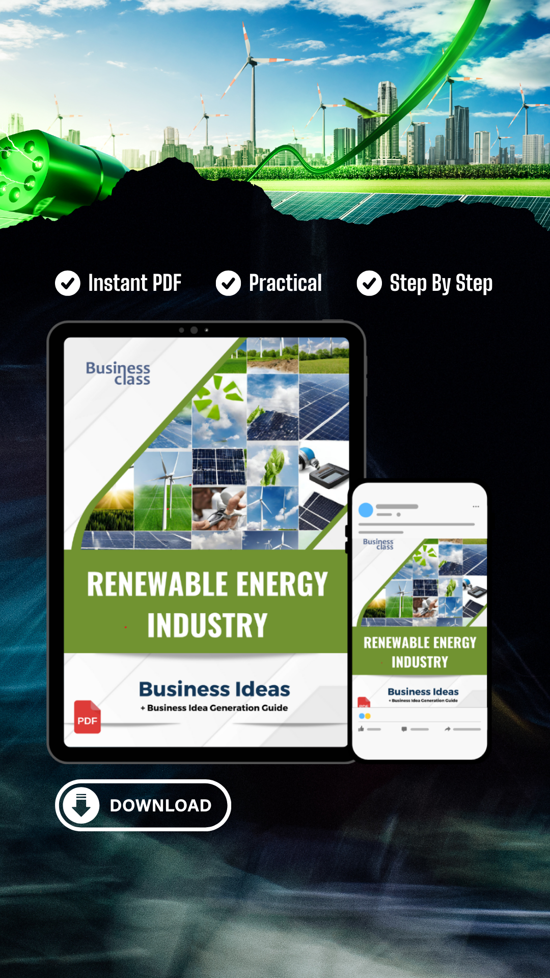 Renewable energy industry business ideas book with business training guide bundle
