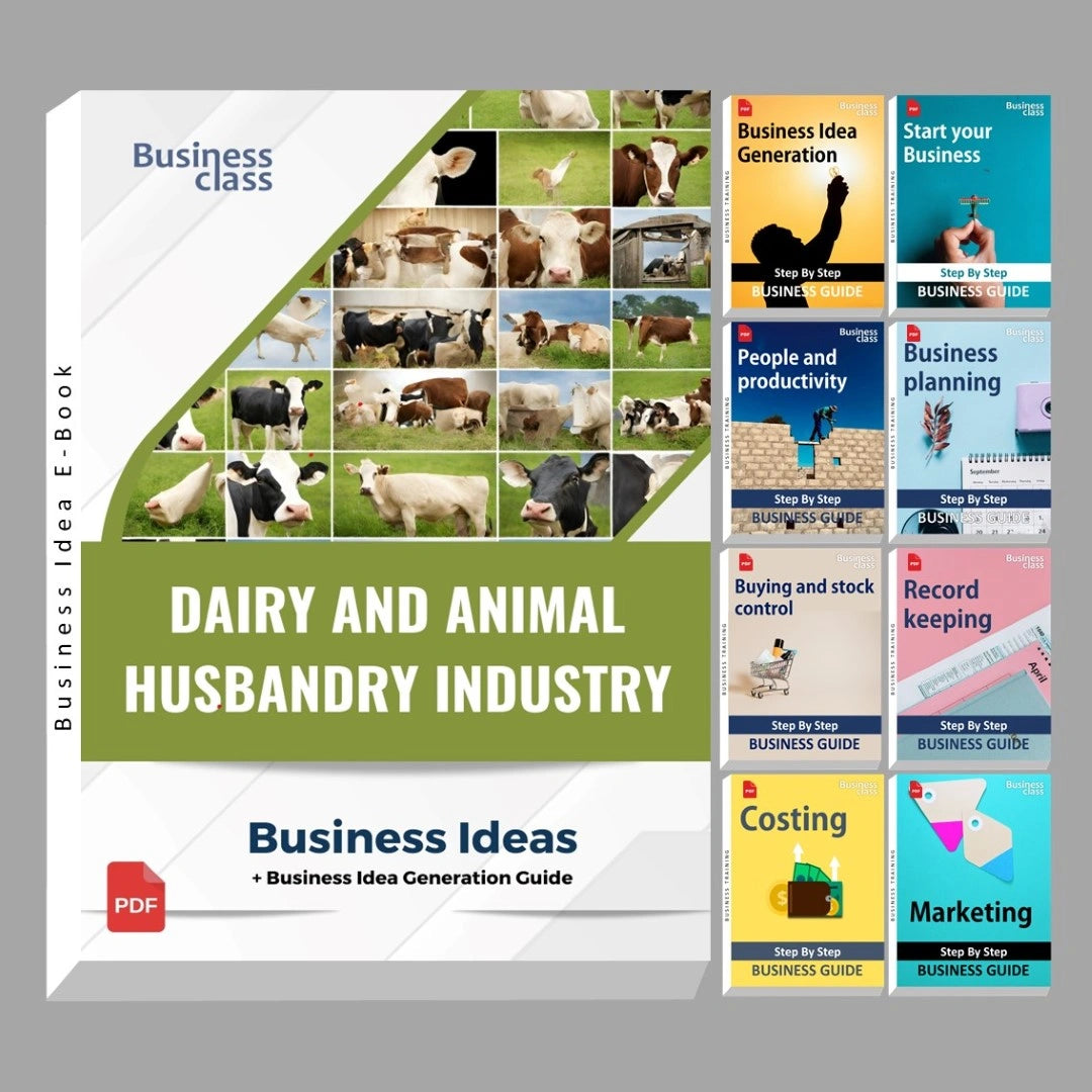 Dairy and animal husbandry industry business ideas book with business training guide bundle
