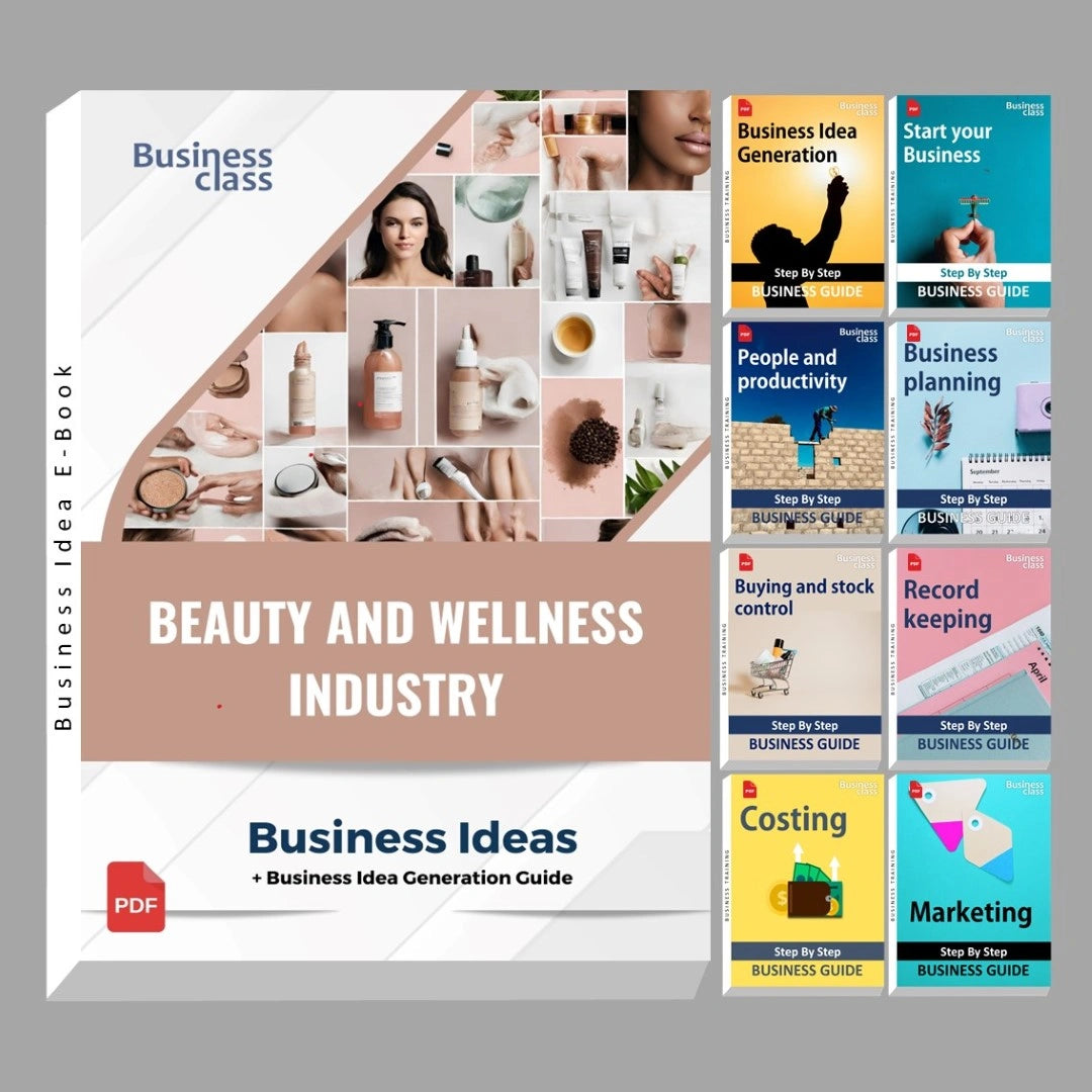Beauty and wellness industry business ideas book with business training guide bundle