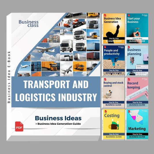Transport and logistics industry business ideas book with business training guide bundle