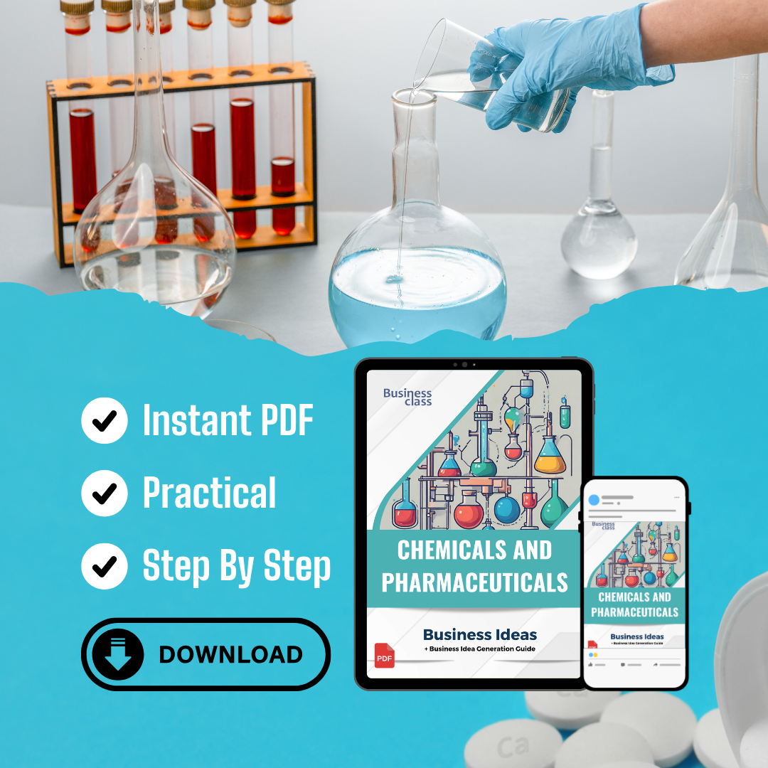 Chemicals and pharmaceuticals industry business ideas book with business training guide bundle