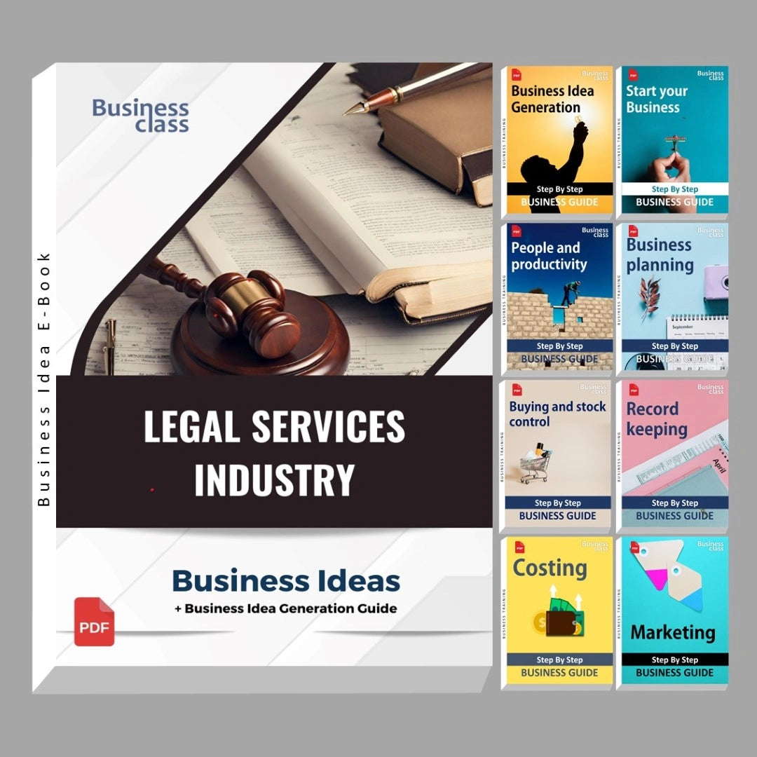Legal services industry business ideas book with business training guide bundle