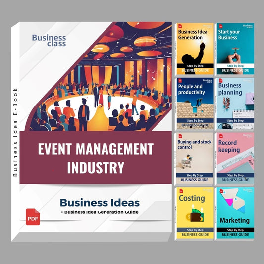 Event management industry business ideas book with business training guide bundle
