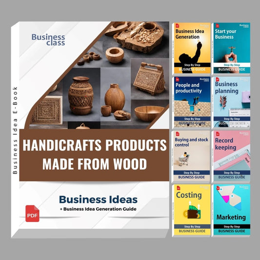 Handicrafts products made from wood business ideas book with business training guide bundle