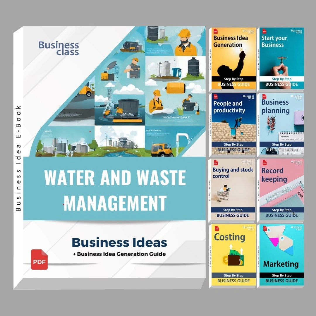 Water and waste management industry business ideas book with business training guide bundle