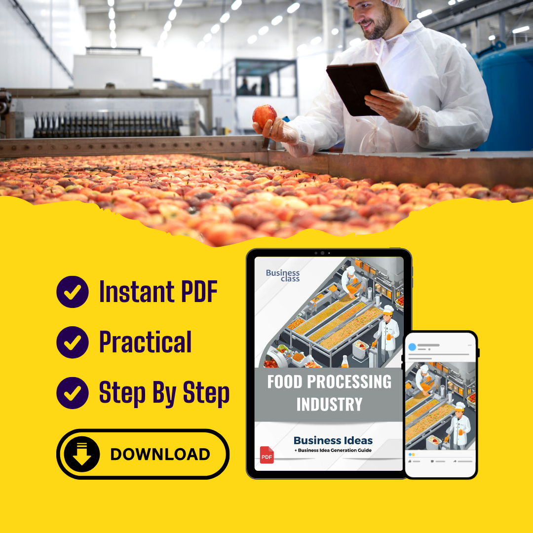 Food processing industry business ideas book with business training guide bundle