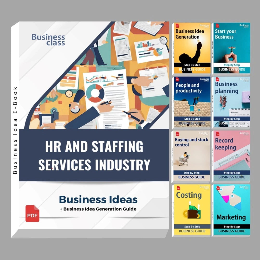 HR and staffing services industry business ideas book with business training guide bundle