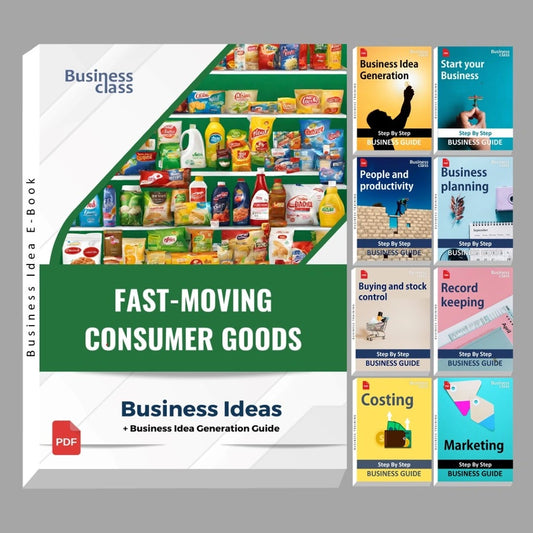 Fast-moving consumer goods industry business ideas book with business training guide bundle