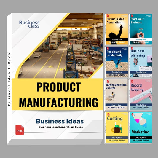 Product Manufacturing business ideas book with business training guide bundle