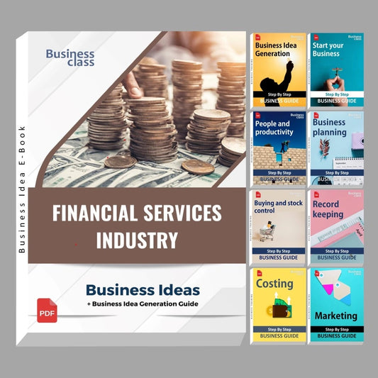 Financial services industry business ideas book with business training guide bundle