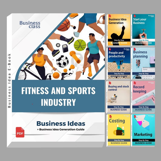 Fitness and sports industry business ideas book with business training guide bundle