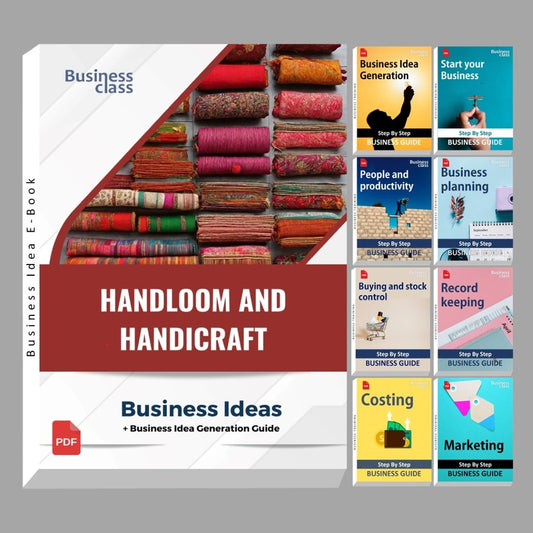 Handloom and handicraft industry business ideas book with business training guide bundle