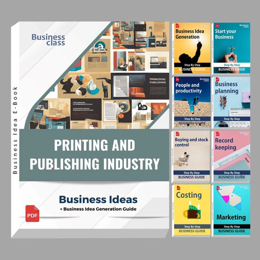 Printing and publishing industry business ideas book with business training guide bundle