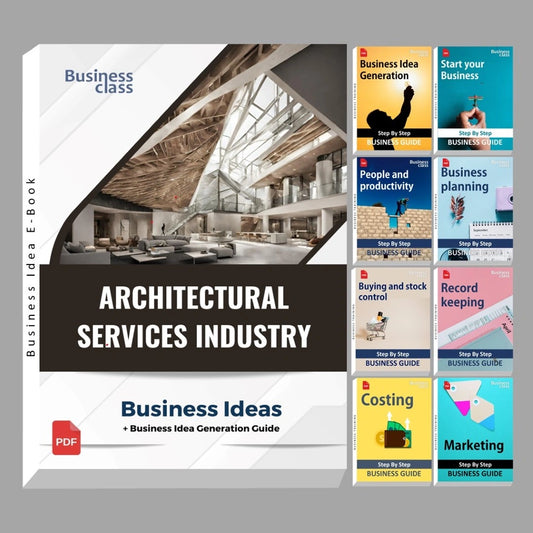 Architectural services industry business ideas book with business training guide bundle