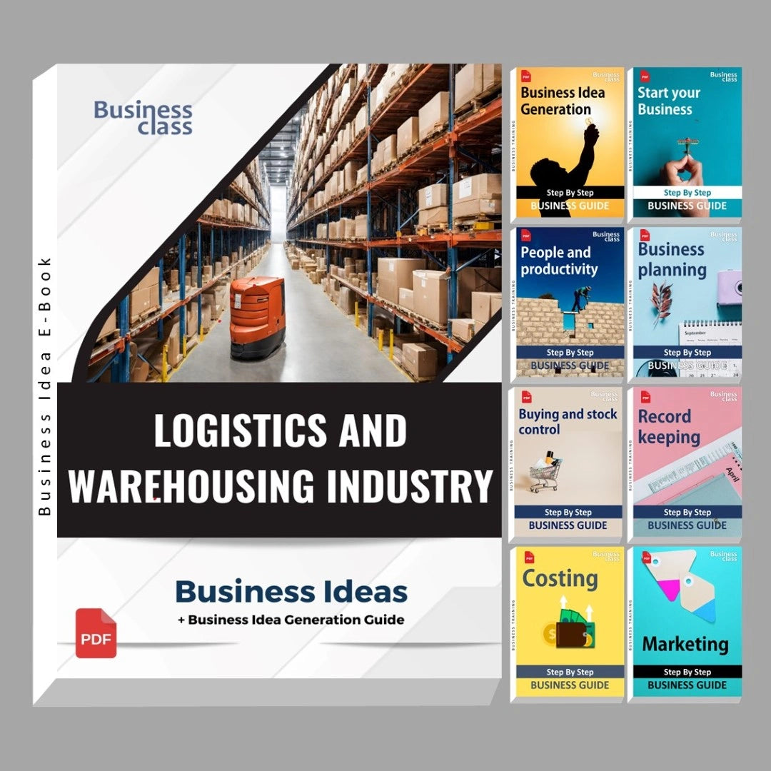 Logistics and warehousing industry business ideas book with business training guide bundle
