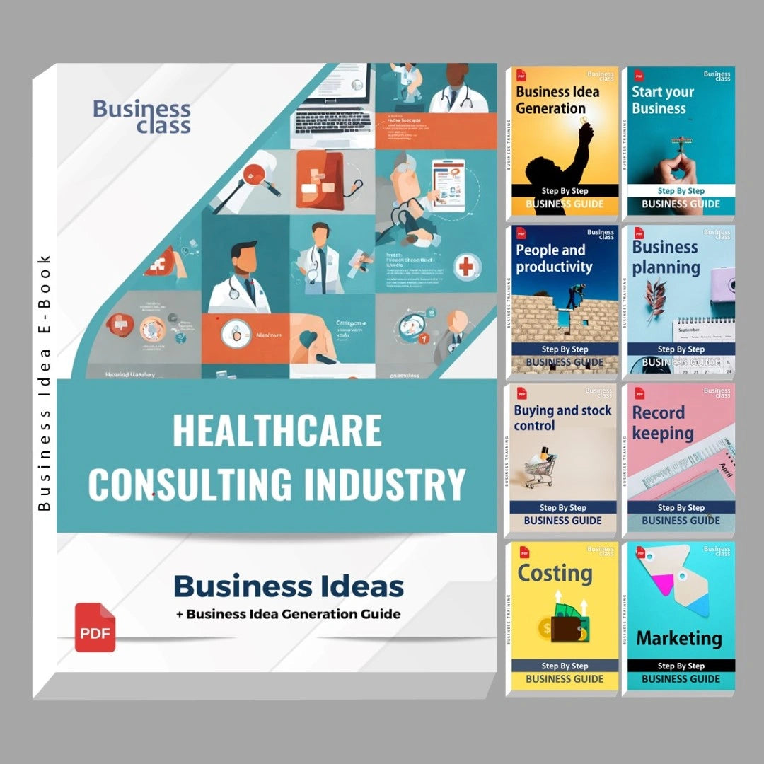 Healthcare consulting industry business ideas book with business training guide bundle
