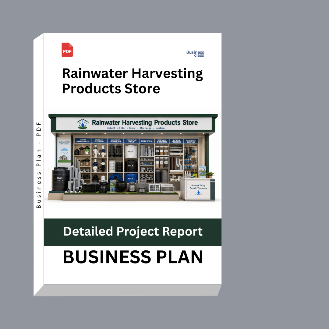 Rainwater Harvesting Products Store Detailed Project Report – DPR & Business Plan