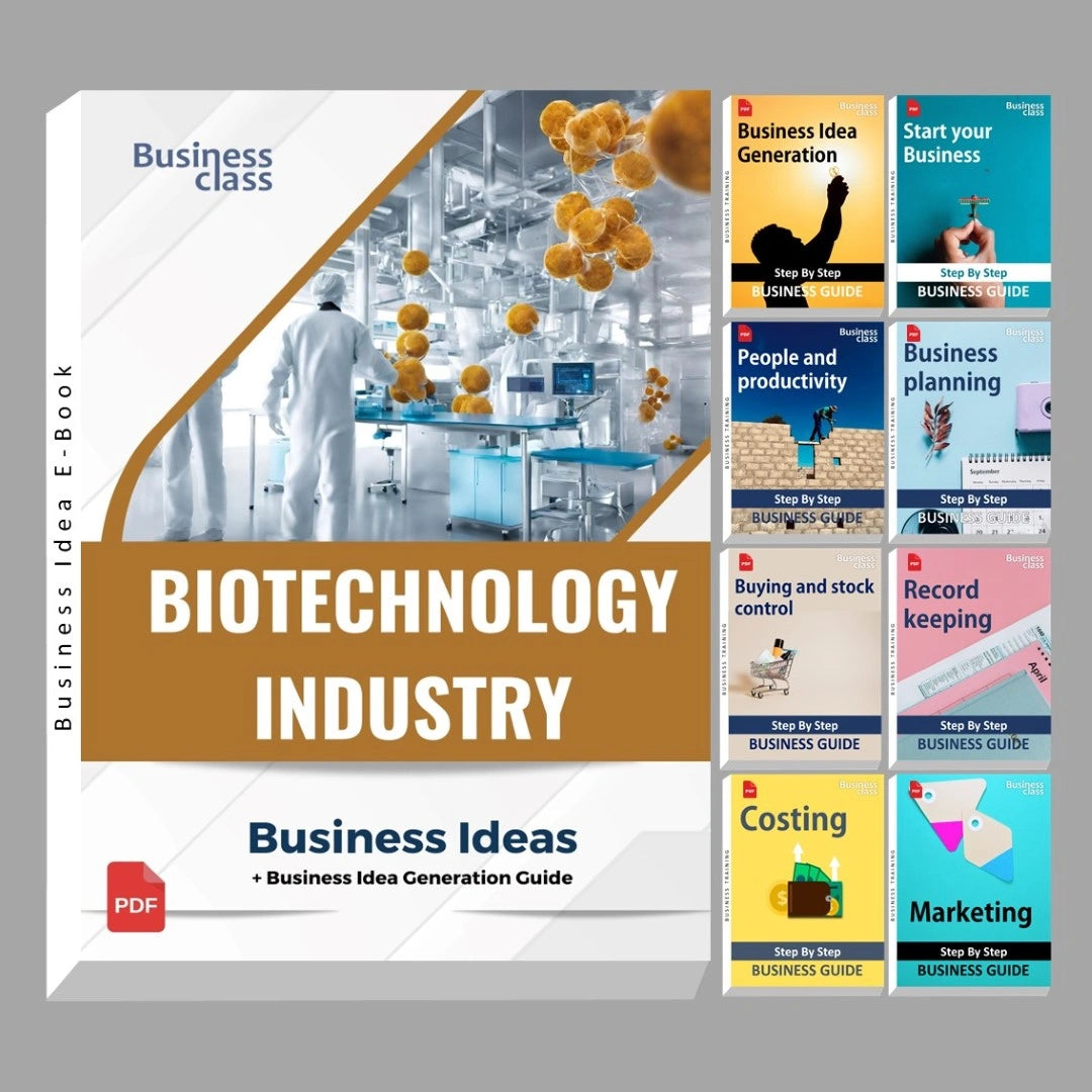 Biotechnology Industry business ideas book with business training guide bundle