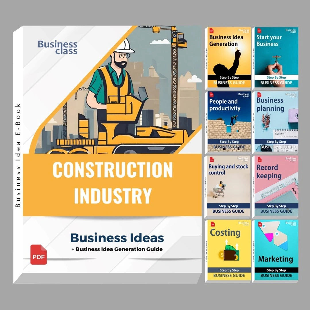 Construction industry business ideas book with business training guide bundle