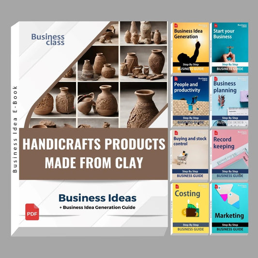 Handicrafts products made from clay business ideas book with business training guide bundle