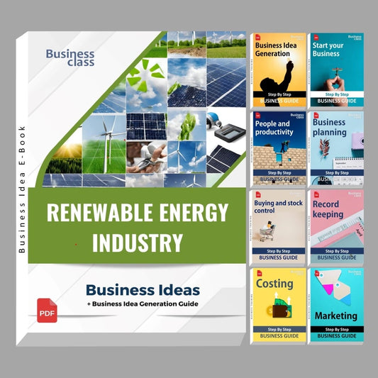 Renewable energy industry business ideas book with business training guide bundle