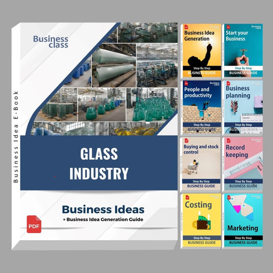 Glass industry business ideas book with business training guide bundle