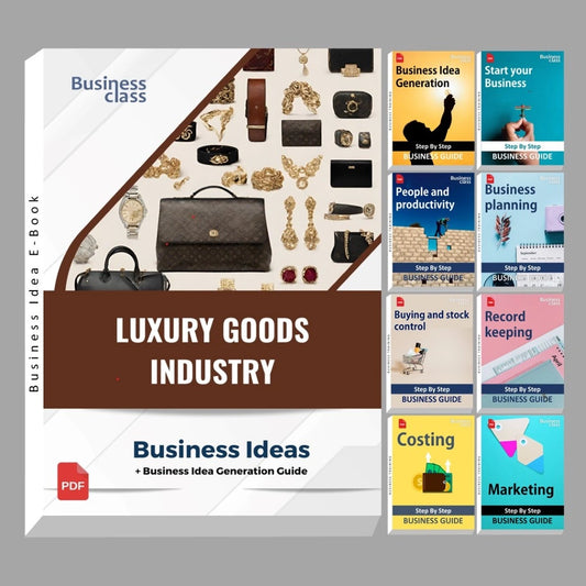Luxury goods industry business ideas book with business training guide bundle