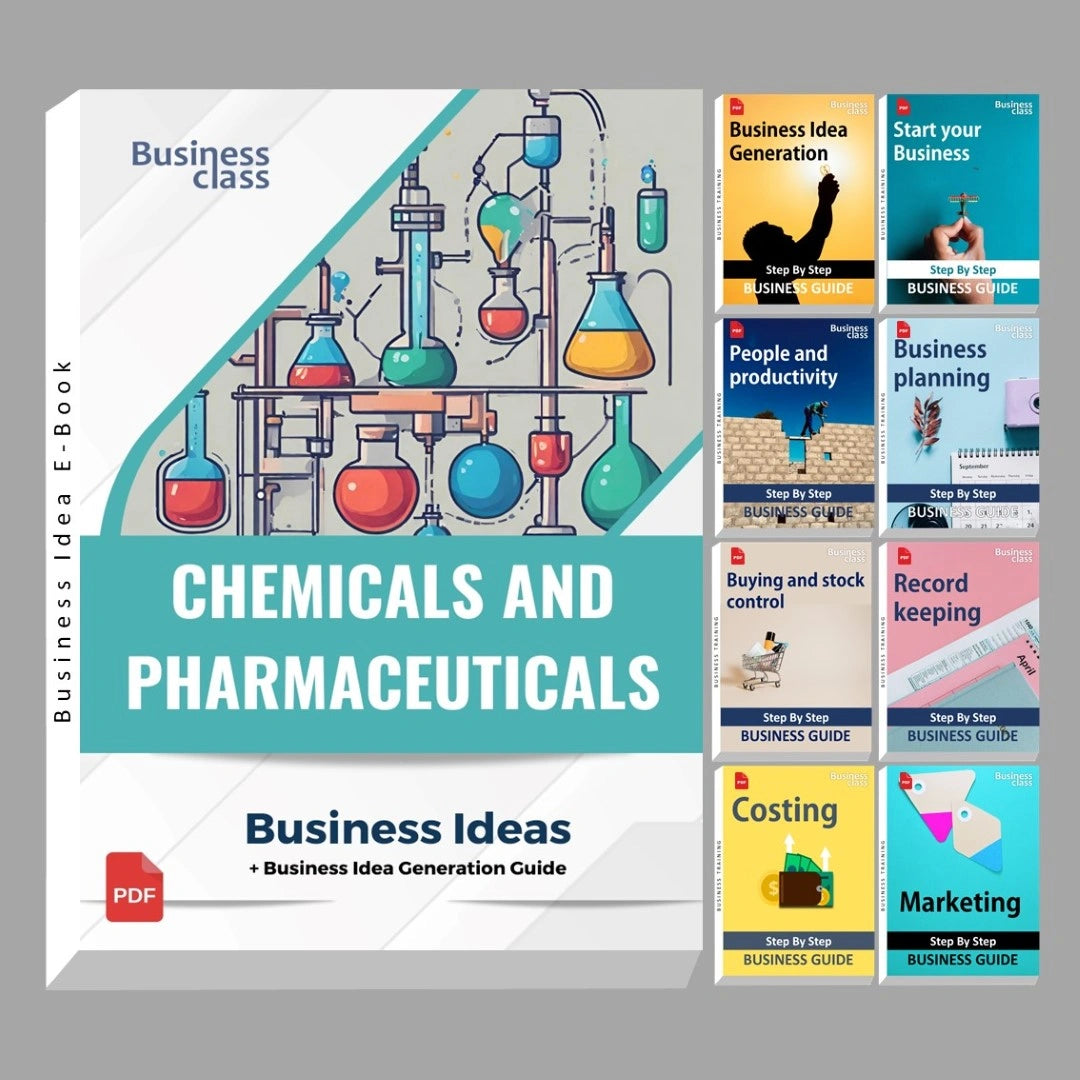 Chemicals and pharmaceuticals industry business ideas book with business training guide bundle
