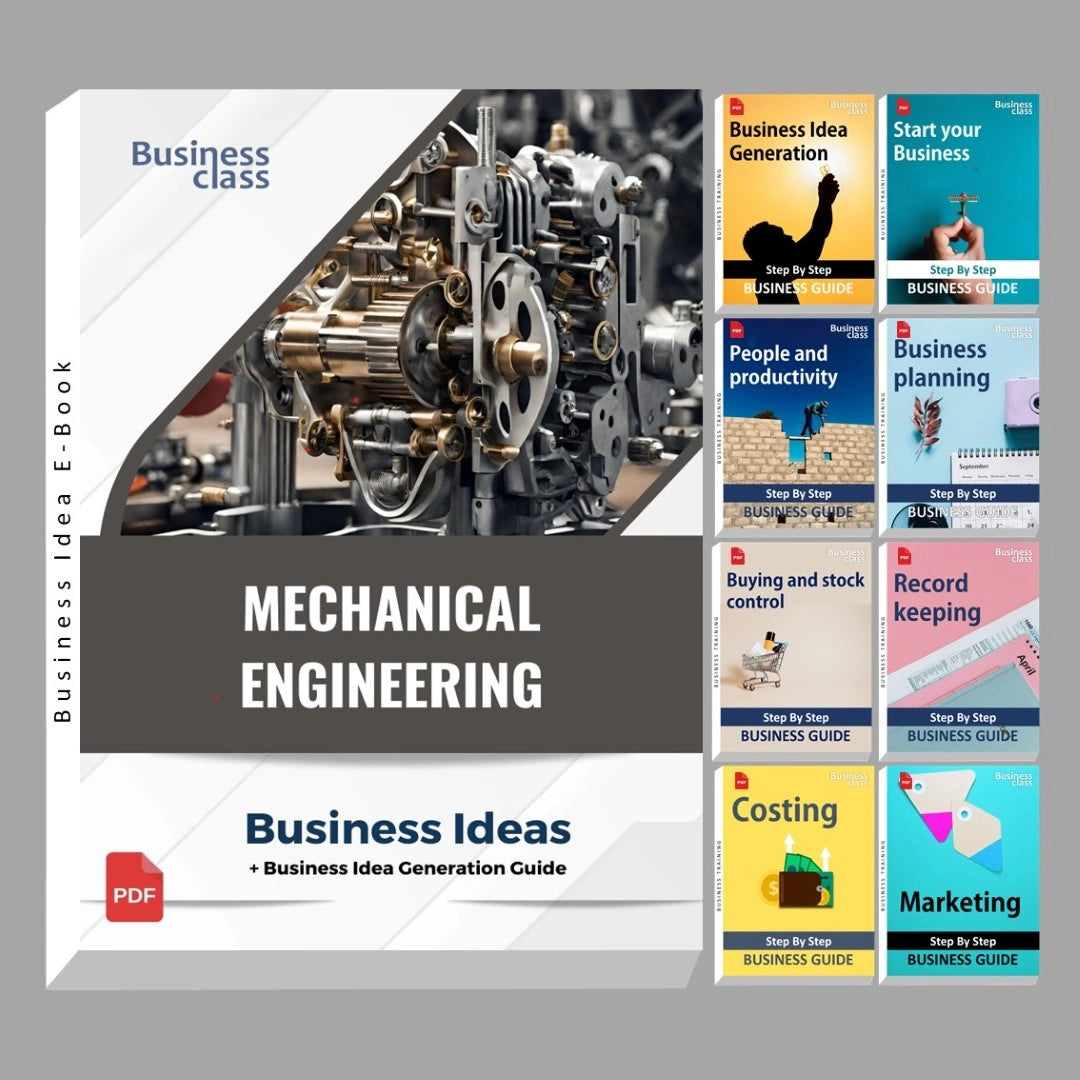 Mechanical engineering industry business ideas book with business training guide bundle