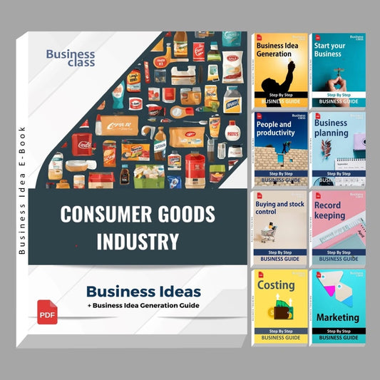 Consumer goods industry business ideas book with business training guide bundle