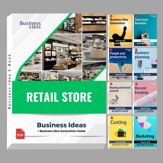Retail Store business ideas book with business training guide bundle