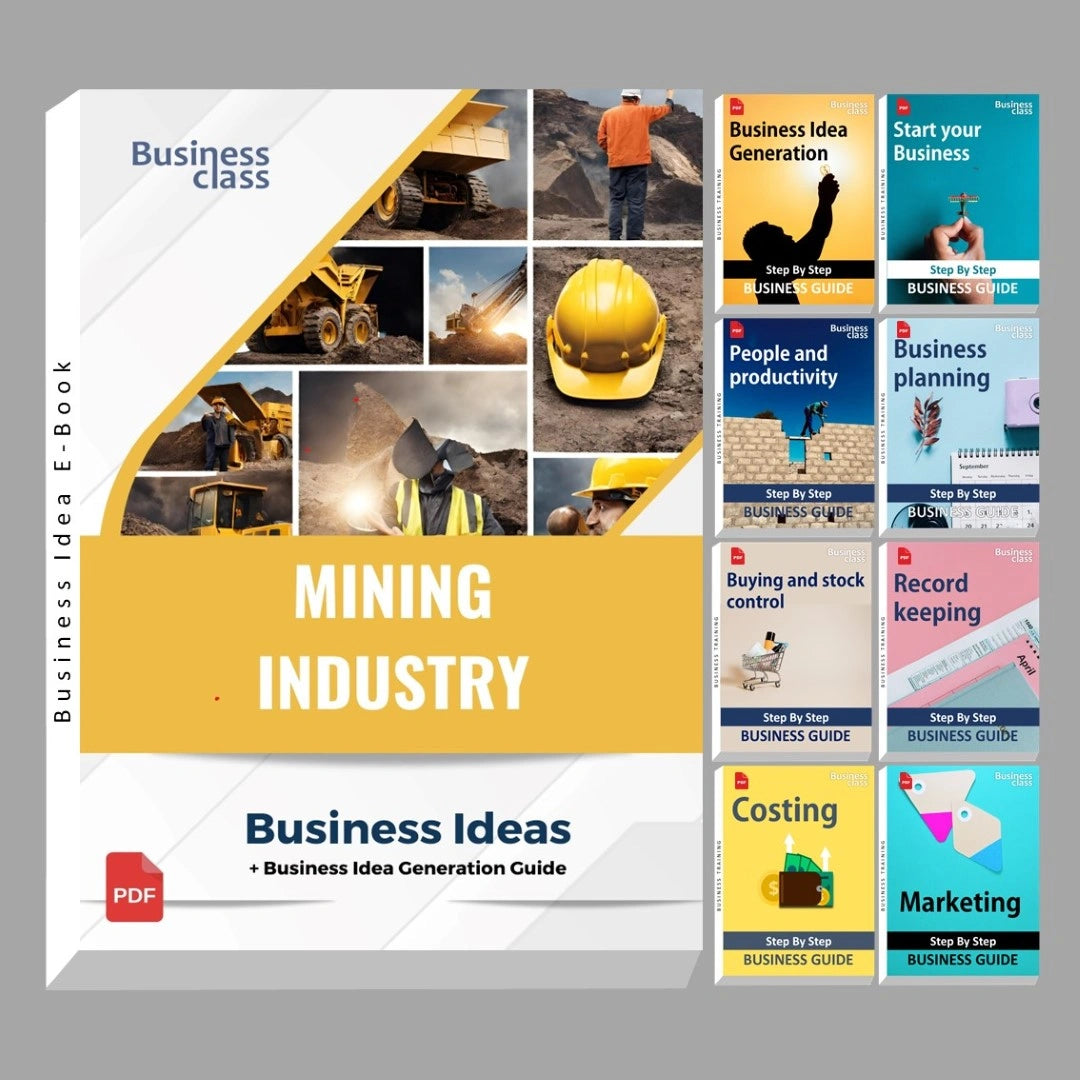 Mining industry business ideas book with business training guide bundle