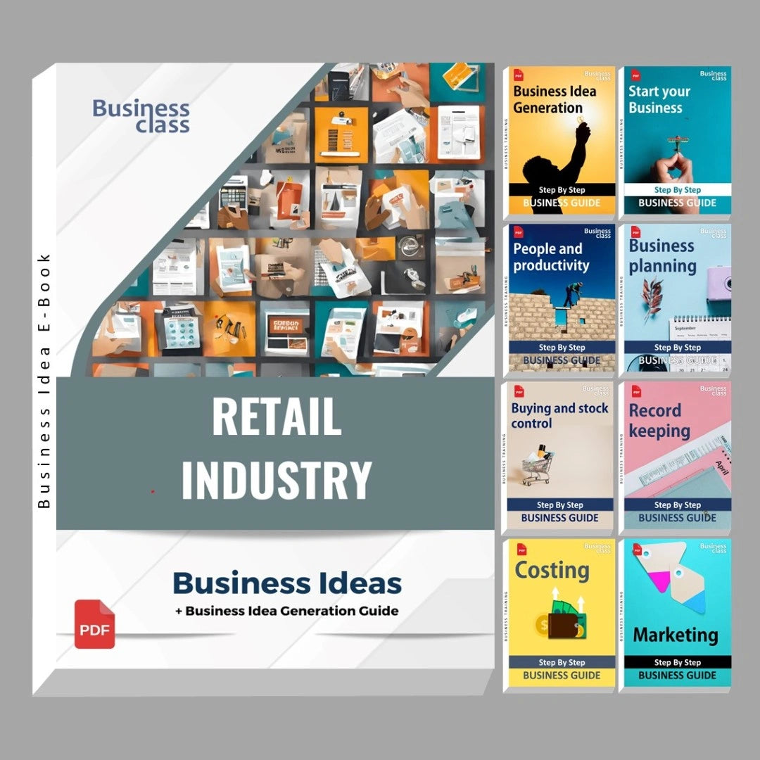 Retail industry business ideas book with business training guide bundle