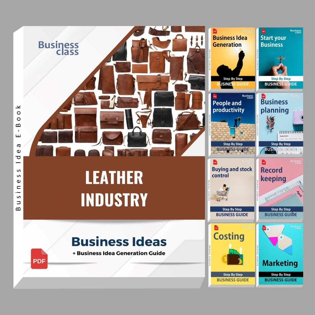 Leather industry business ideas book with business training guide bundle